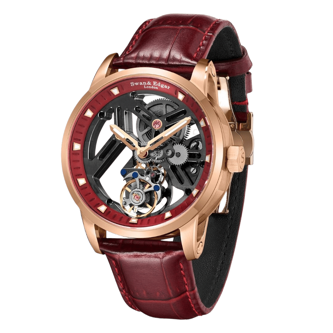 Limited Edition Swan & Edgar Hand Assembled Intricacy Tourbillon Automatic Rose Red