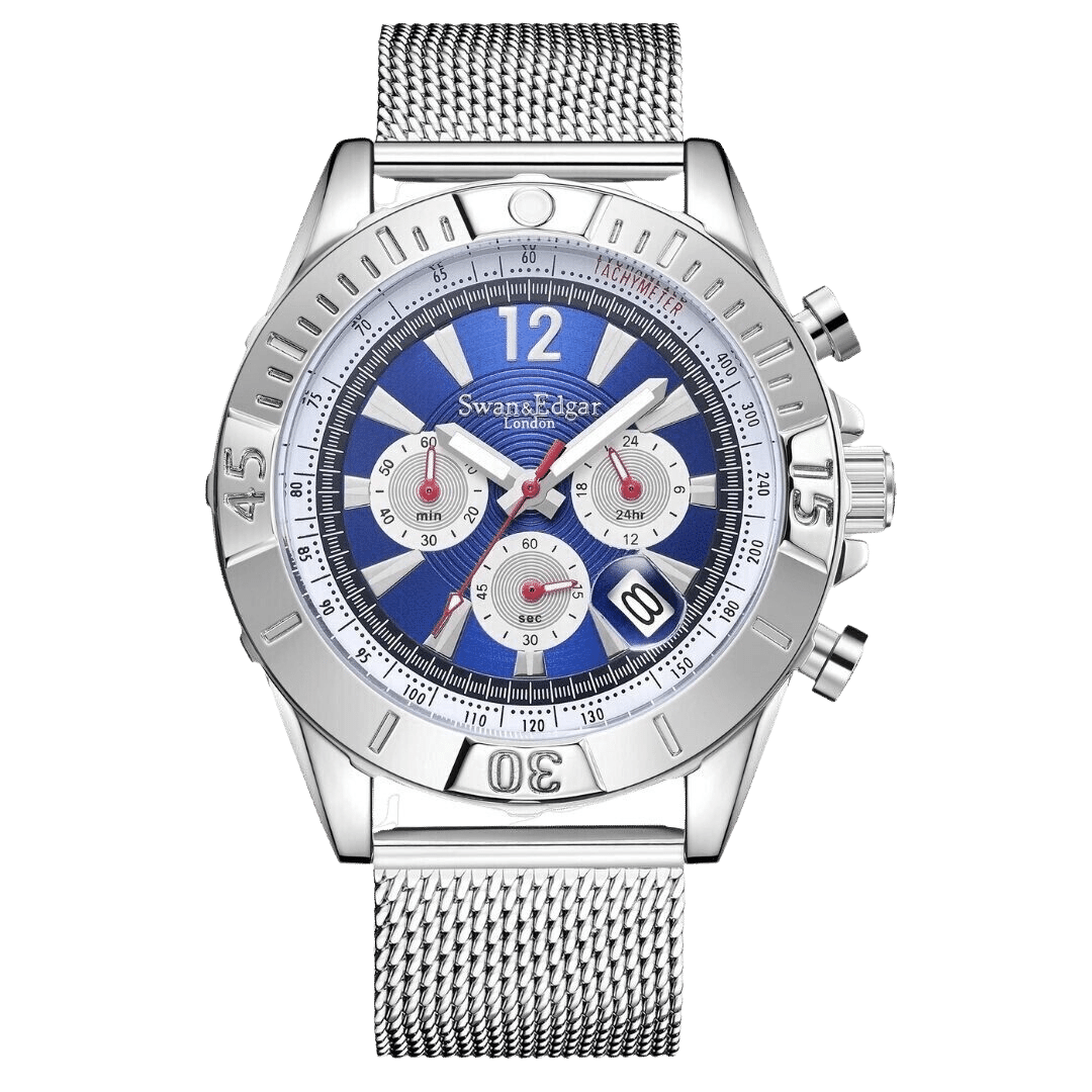 Honour Mechanical Quartz Chronograph- Silver Navy