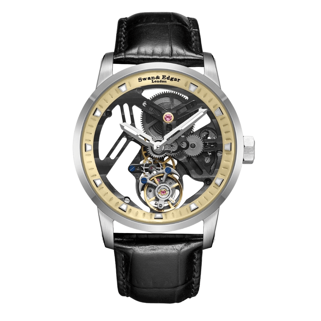 Limited Edition Swan & Edgar Hand Assembled Intricacy Tourbillon Automatic steel yellow