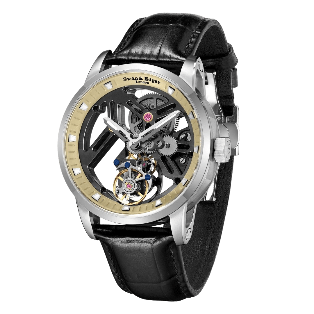 Limited Edition Swan & Edgar Hand Assembled Intricacy Tourbillon Automatic steel yellow