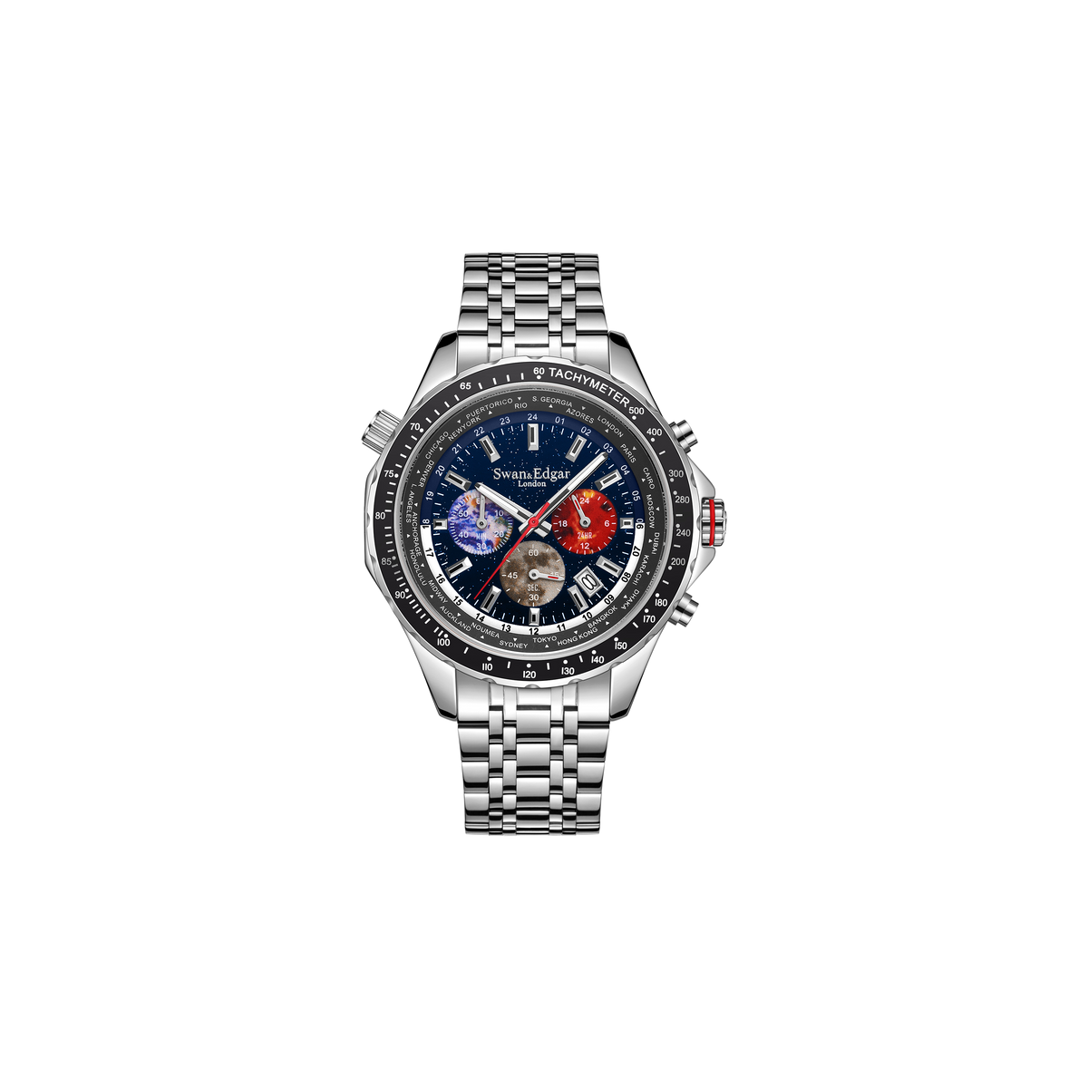 Swan and Edgar London , World Timer Mechanical Quartz Blue