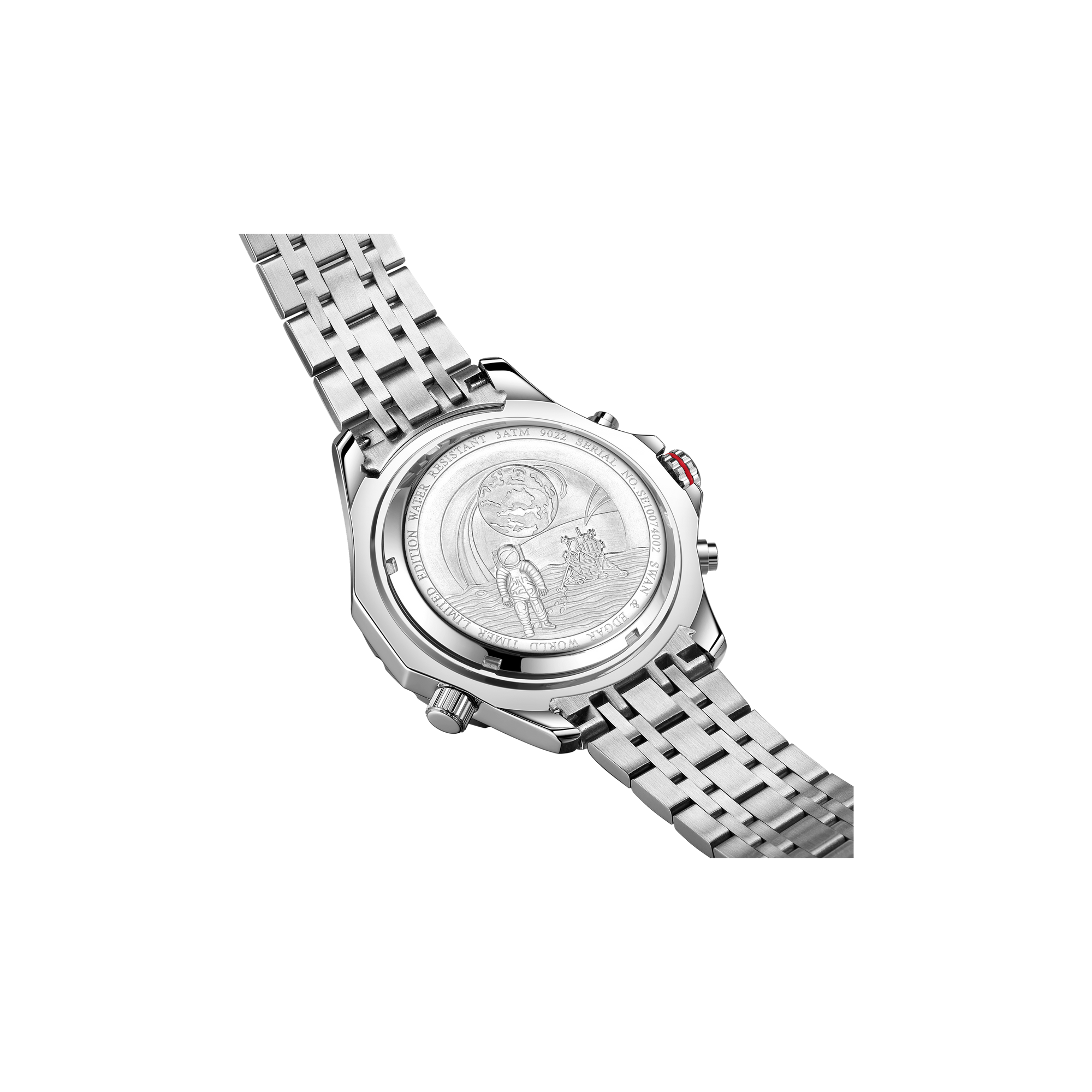Photo, , World Timer Mechanical Quartz Hybrid- Steel Matt Blue
