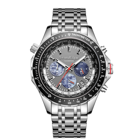 Photo, , World Timer Mechanical Quartz Hybrid- Steel Matt Grey