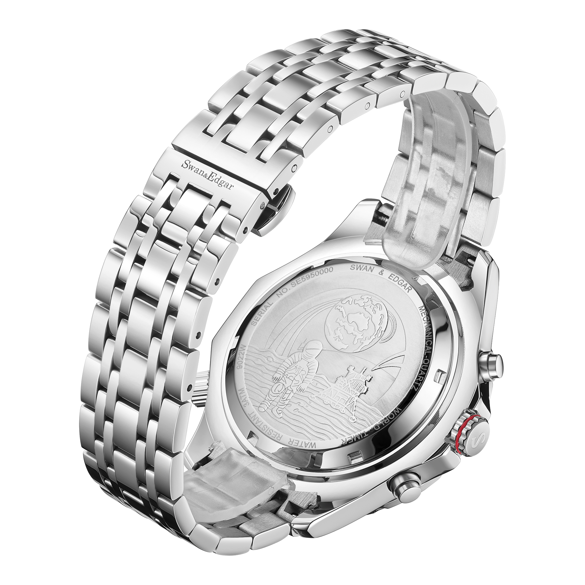 Photo, , World Timer Mechanical Quartz Hybrid- Steel Matt Grey