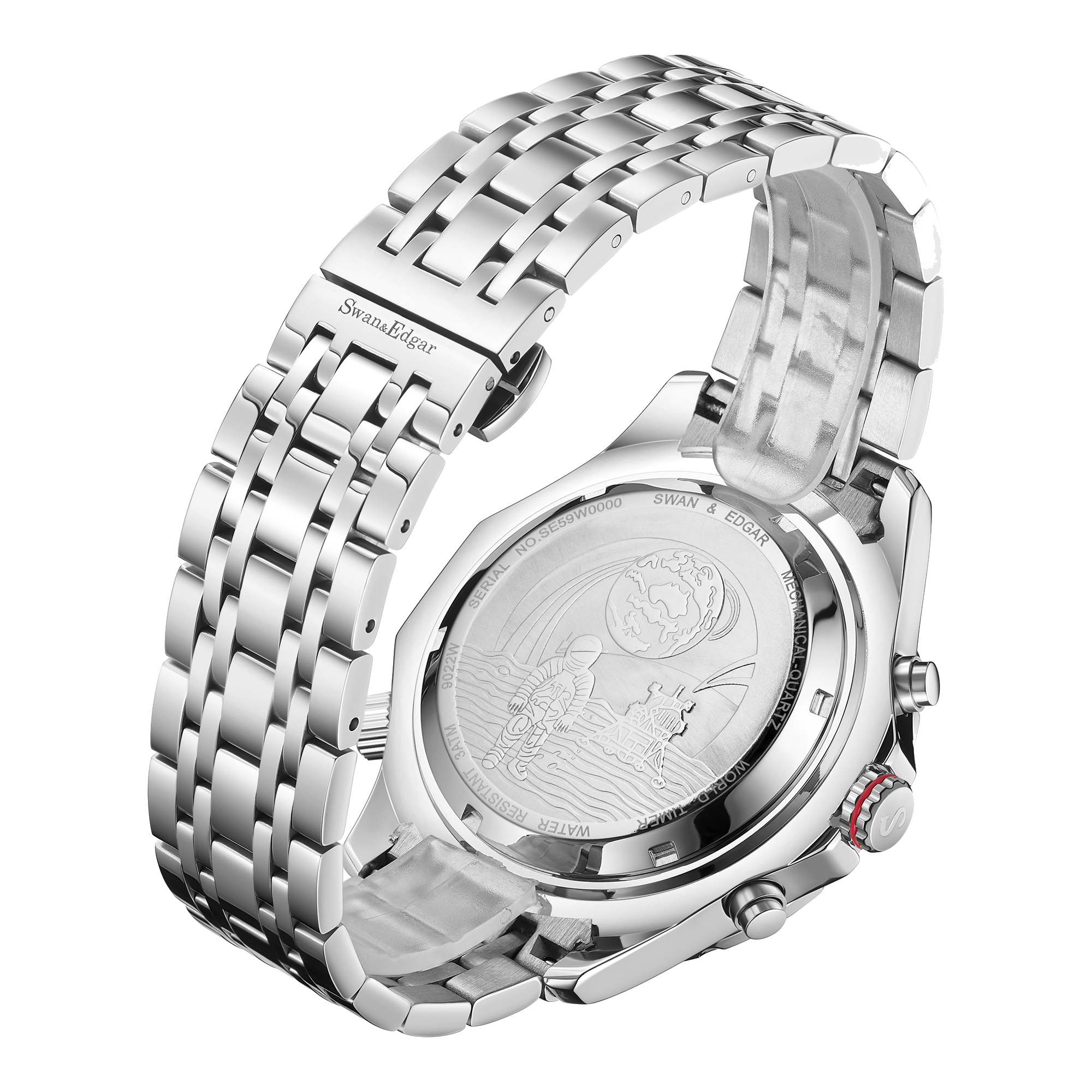 Photo, , World Timer Mechanical Quartz Hybrid- Steel Matt Black