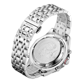 Photo, , World Timer Mechanical Quartz Hybrid- Steel Matt Black