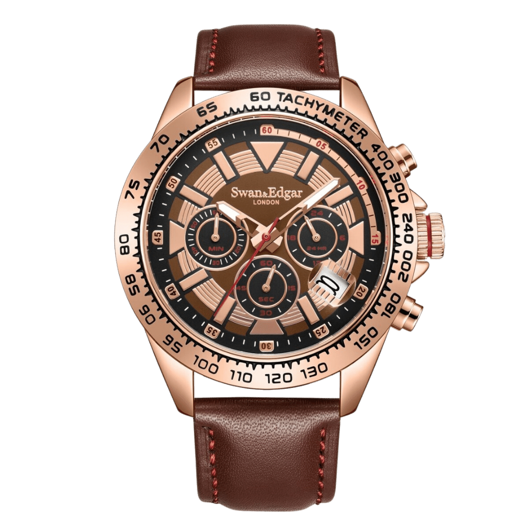 Christmas Sale, Speed Tracker Mechanical Quartz- Rose Brown