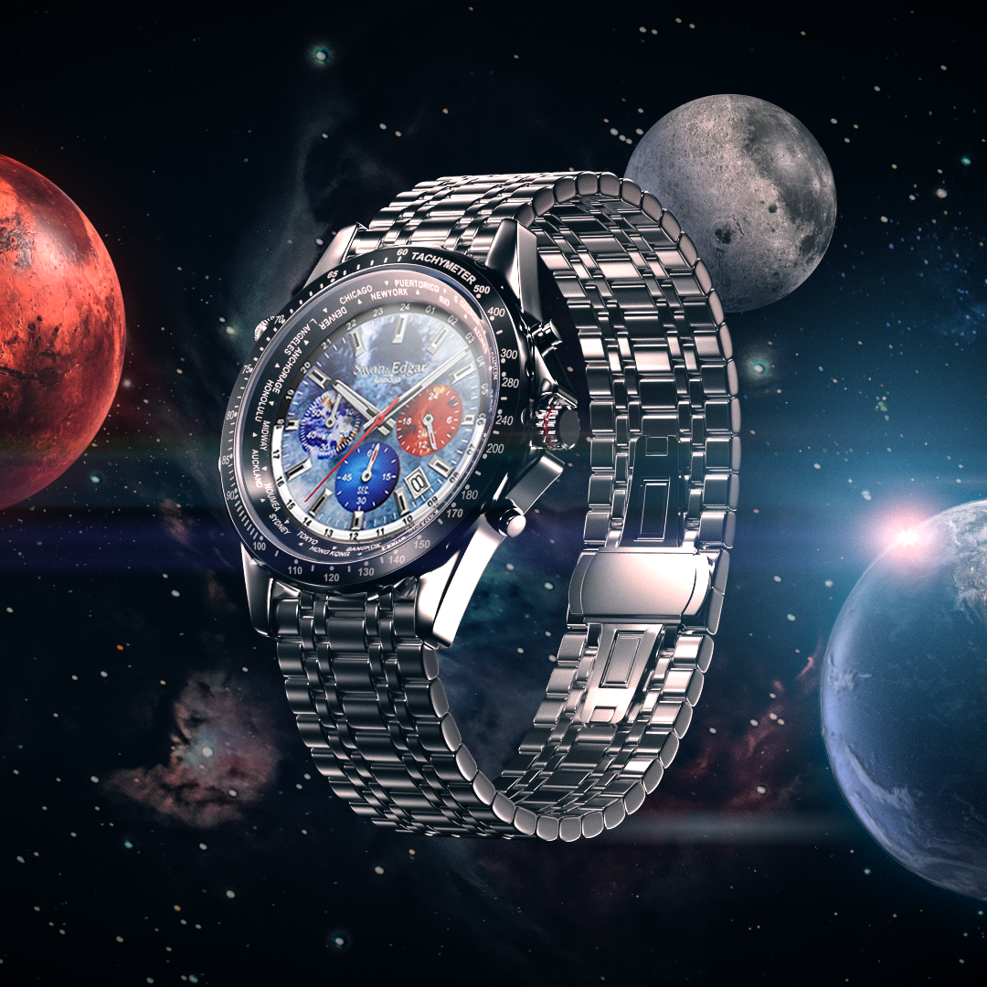 Photo, , World Timer Mechanical Quartz Grey